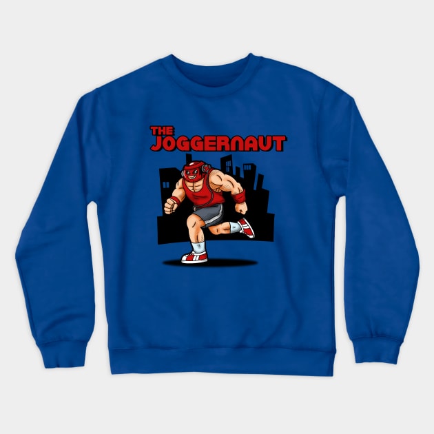 The Joggernaut Funny Superhero Villain Mutant Exercise Workout Jogging Cartoon Crewneck Sweatshirt by BoggsNicolas